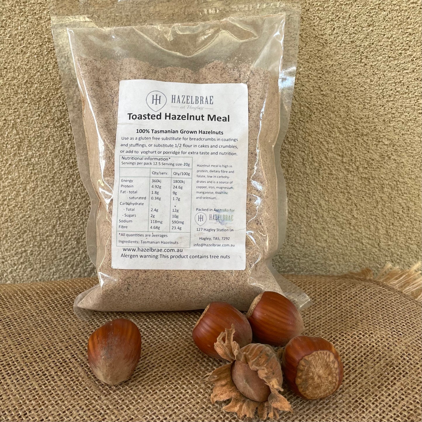 Hazelnut meal flour